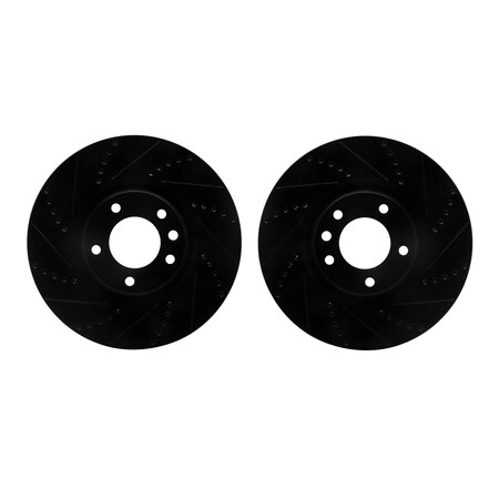 Dynamic Friction Co Rotors-Drilled and Slotted-Black, Zinc Plated black, Zinc Coated, 8002-02018 8002-02018